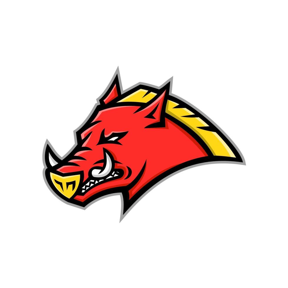 angry razorback head mascot vector