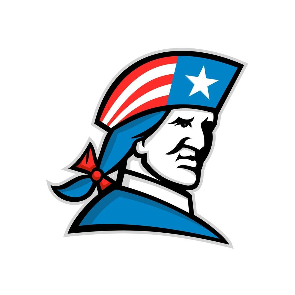 patriota americano, bandera de estados unidos, sombrero, mascota vector