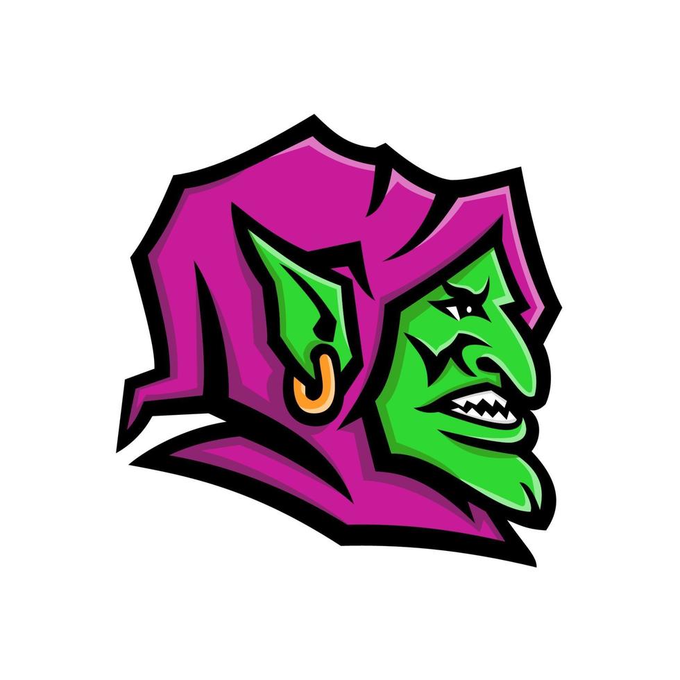 goblin head side mascot vector