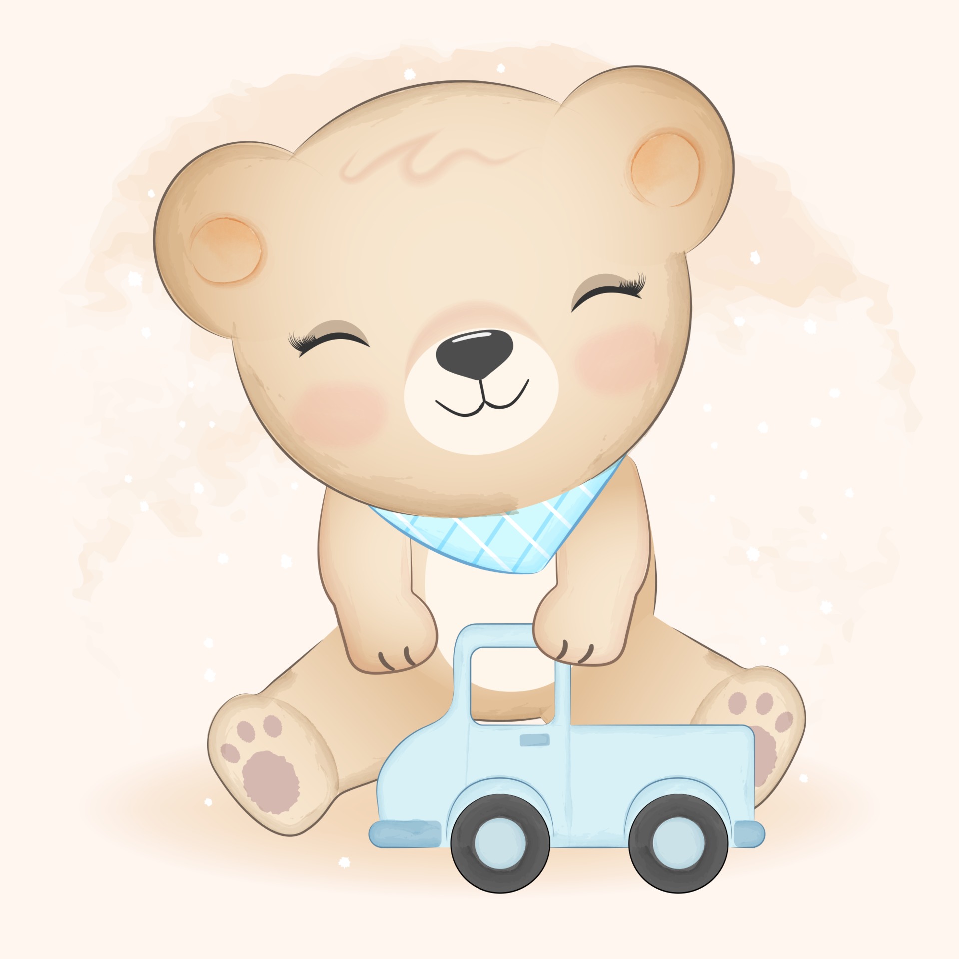Cute little bear and truck toy 2276583 Vector Art at Vecteezy