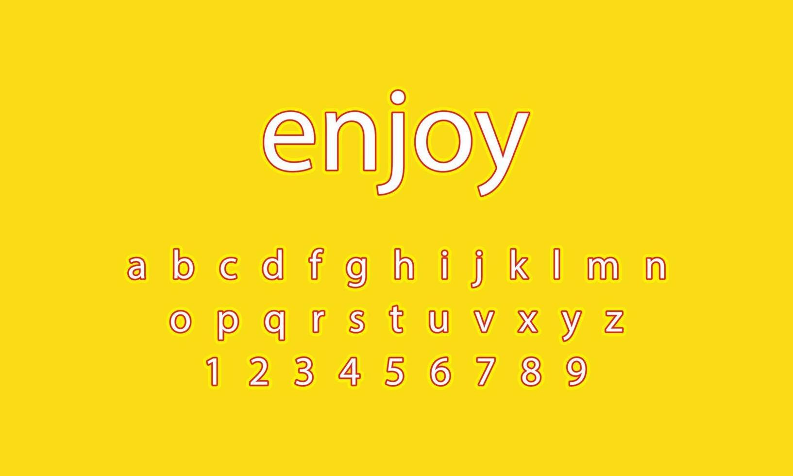 enjoy text alphabet vector
