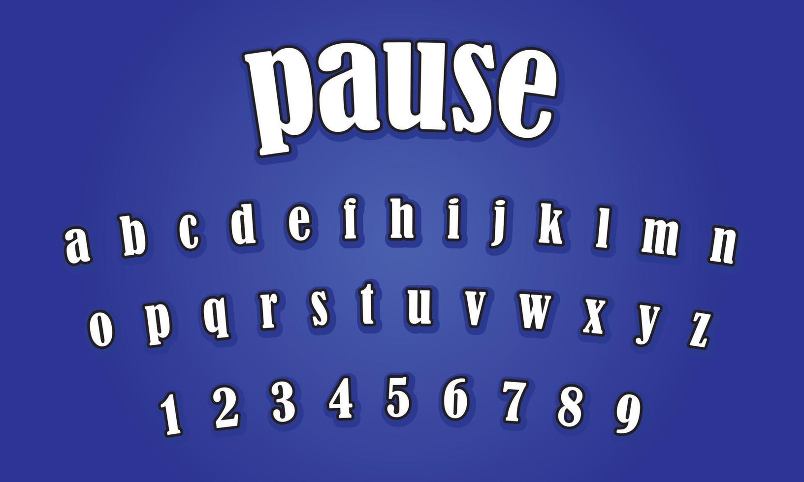 Pause text alphabet vector