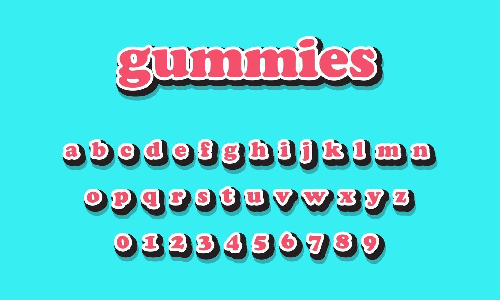 gummies text alphabet vector