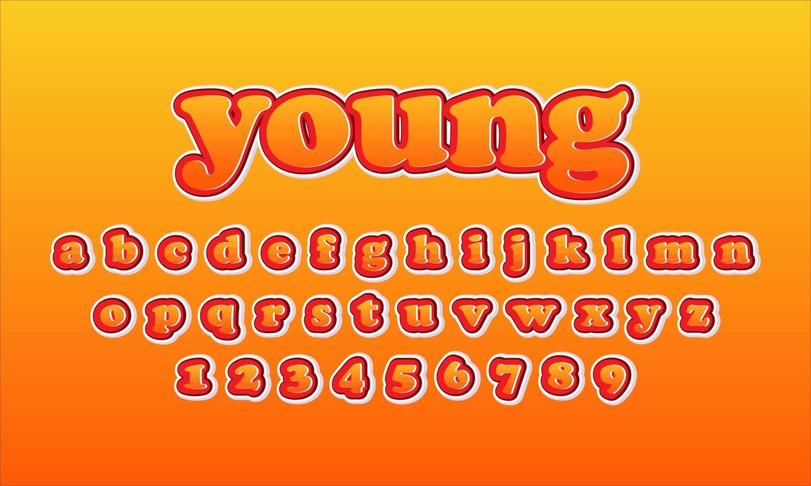 young text alphabet vector