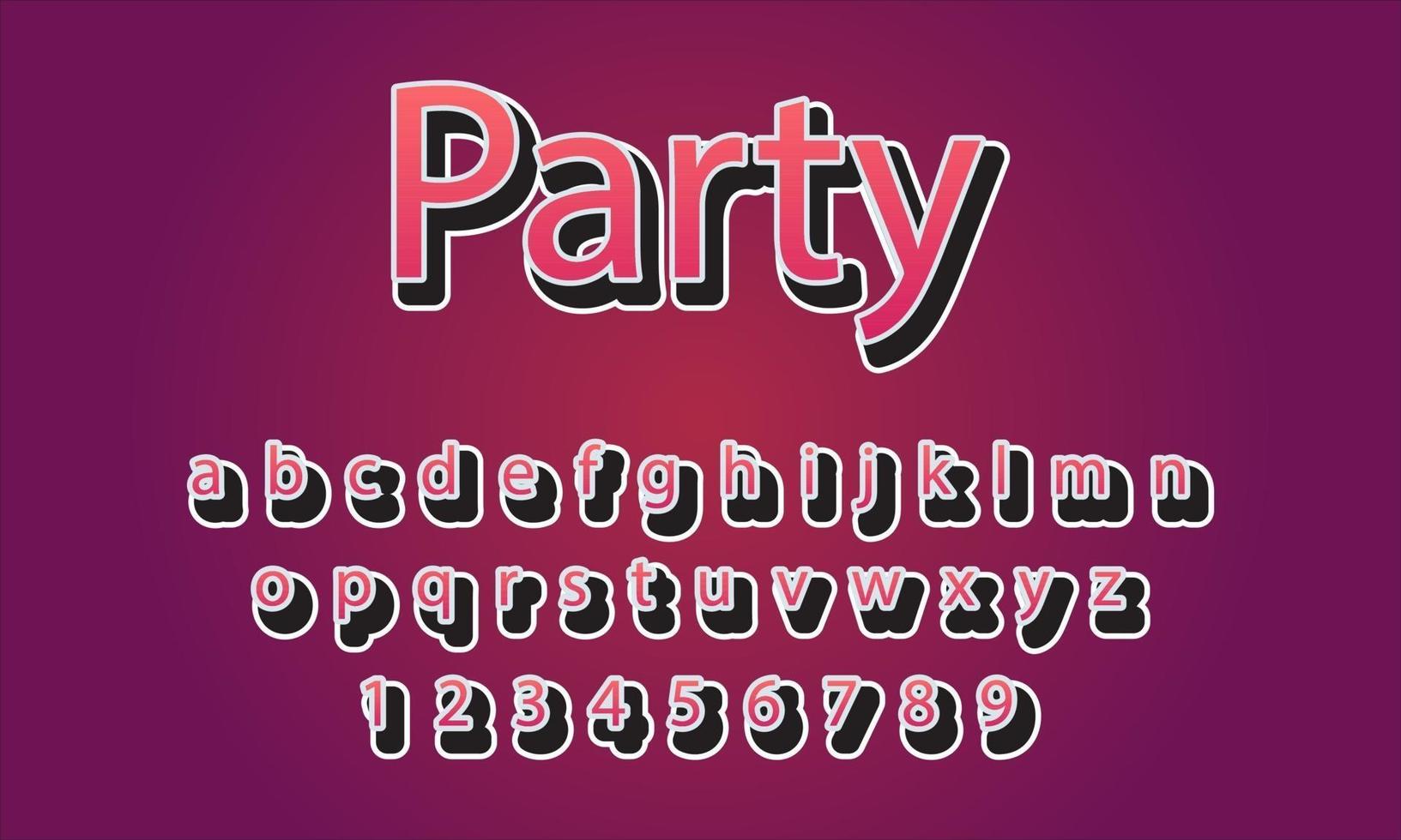party text alphabet vector