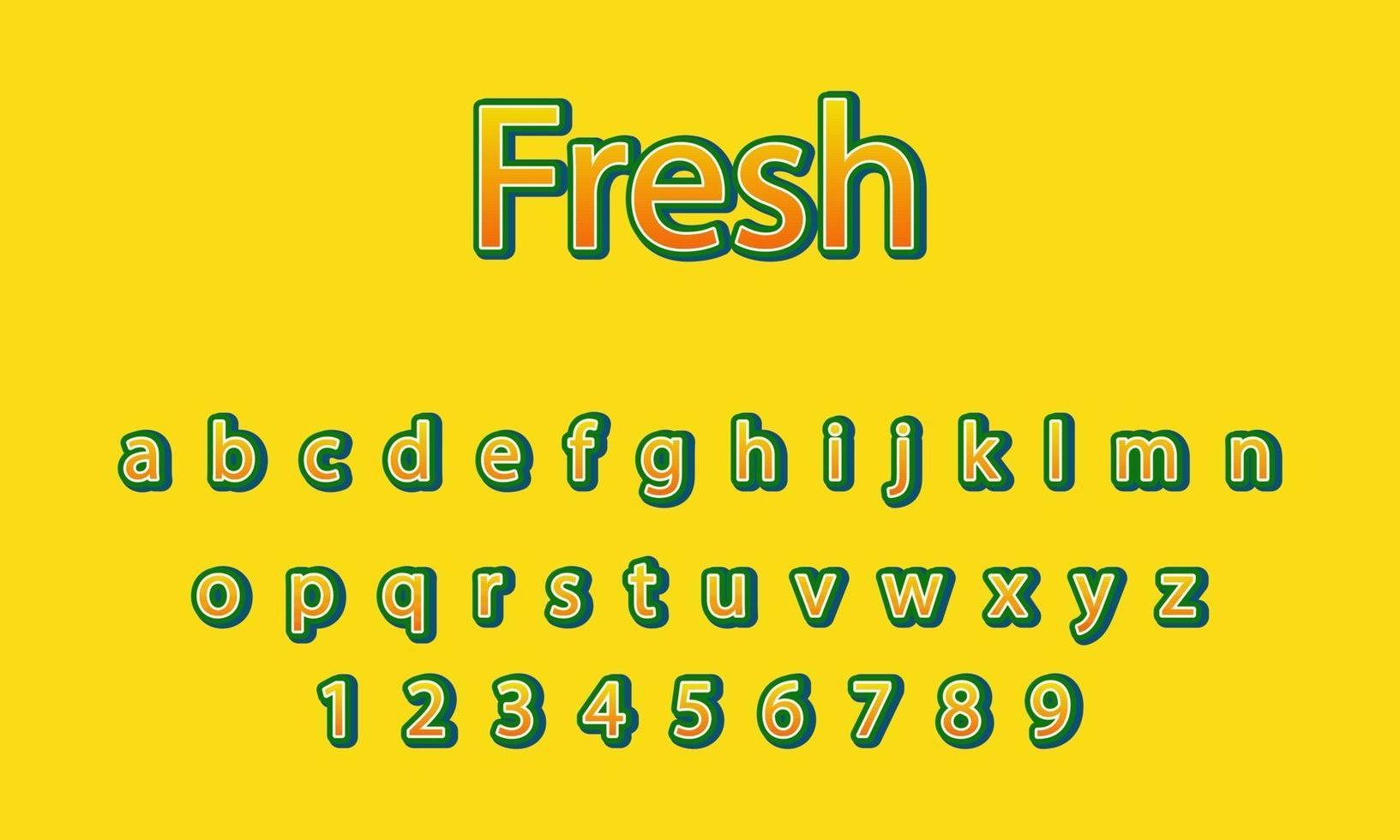 fresh text alphabet vector