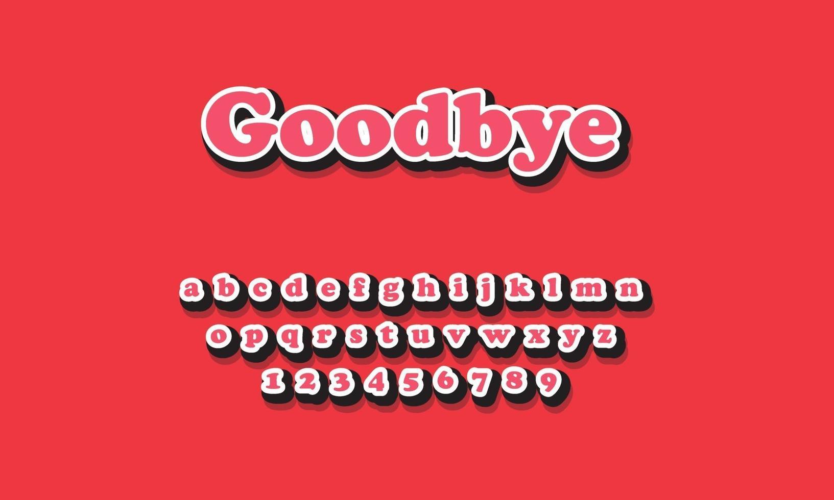 goodbye text alphabet vector