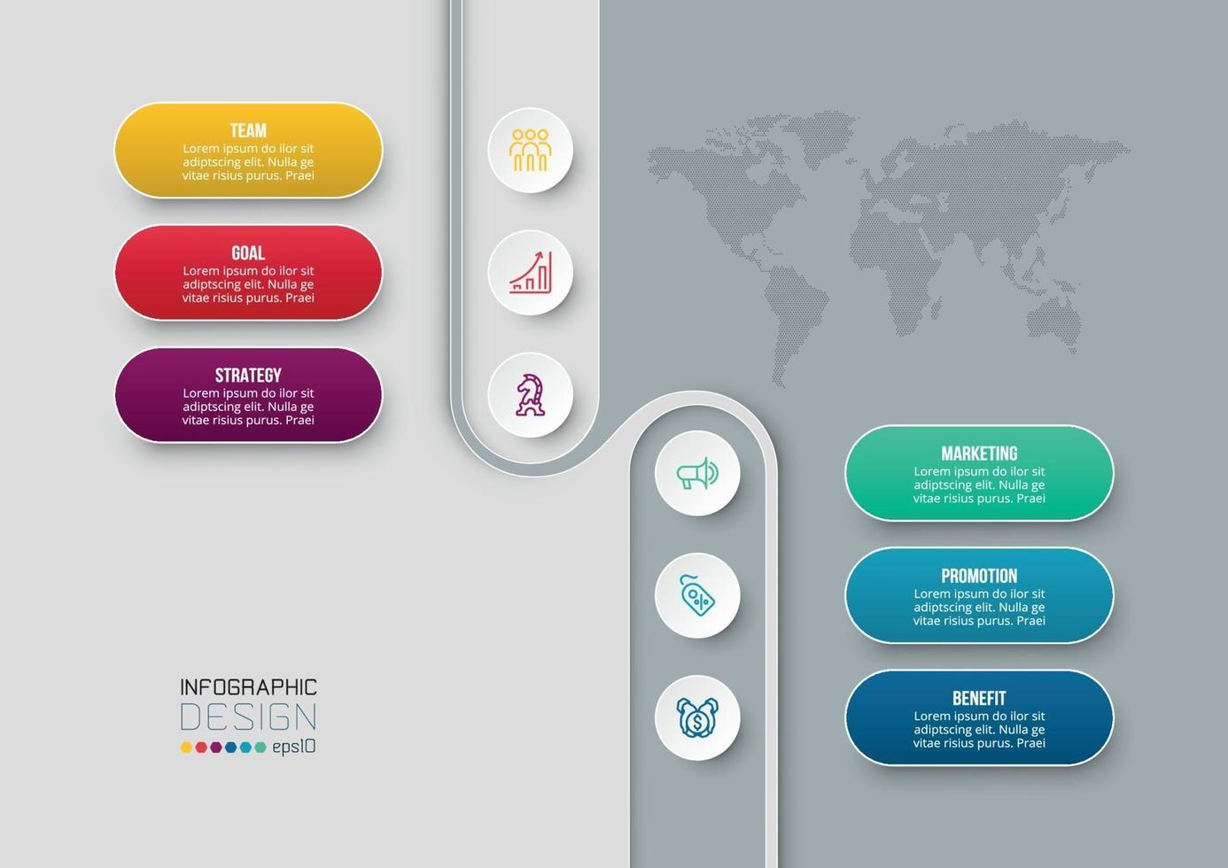 Business work flow infographic template vector