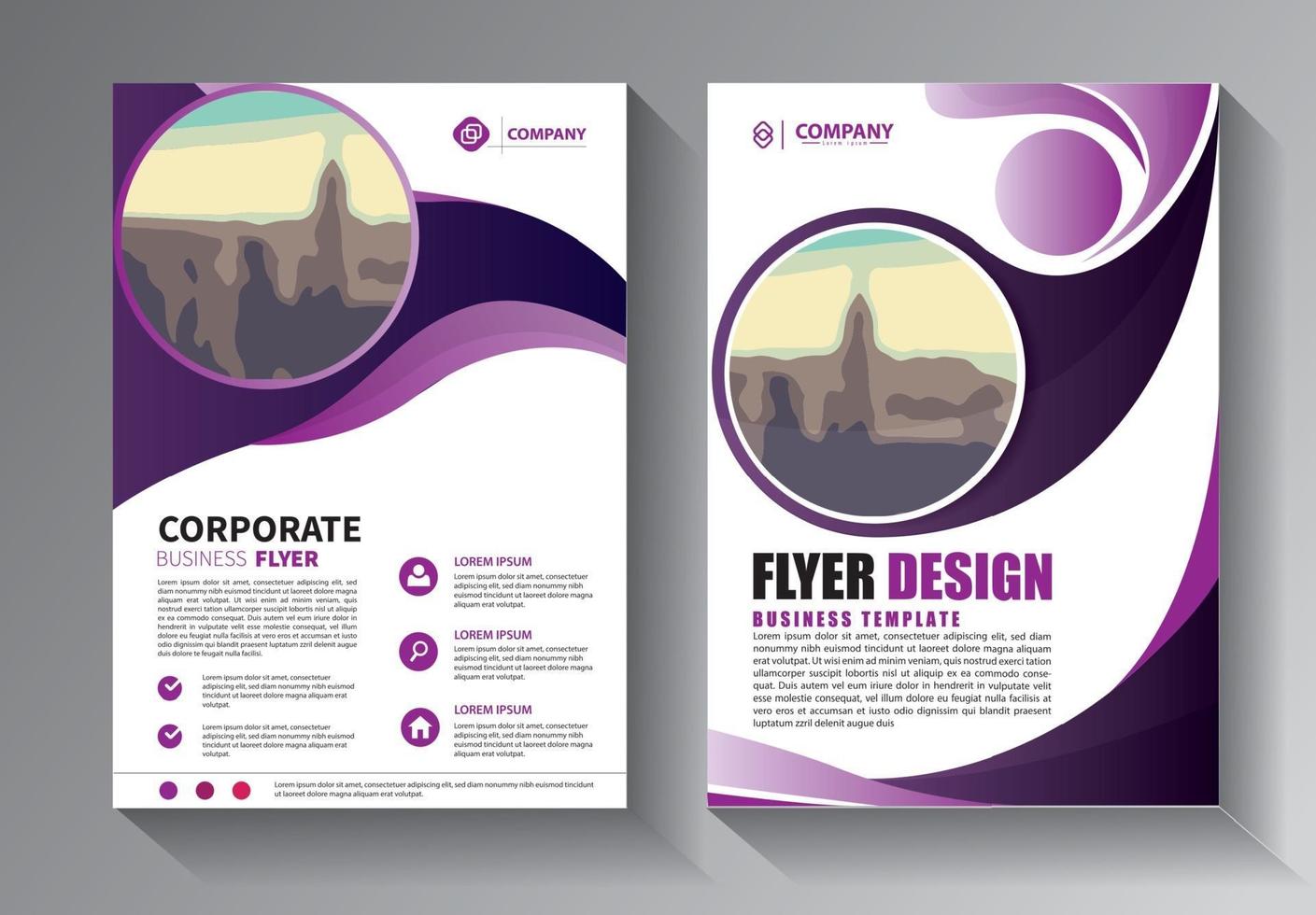 Brochure design, cover modern layout set vector