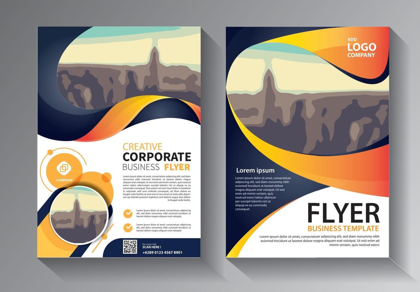 Brochure design, cover modern layout set vector