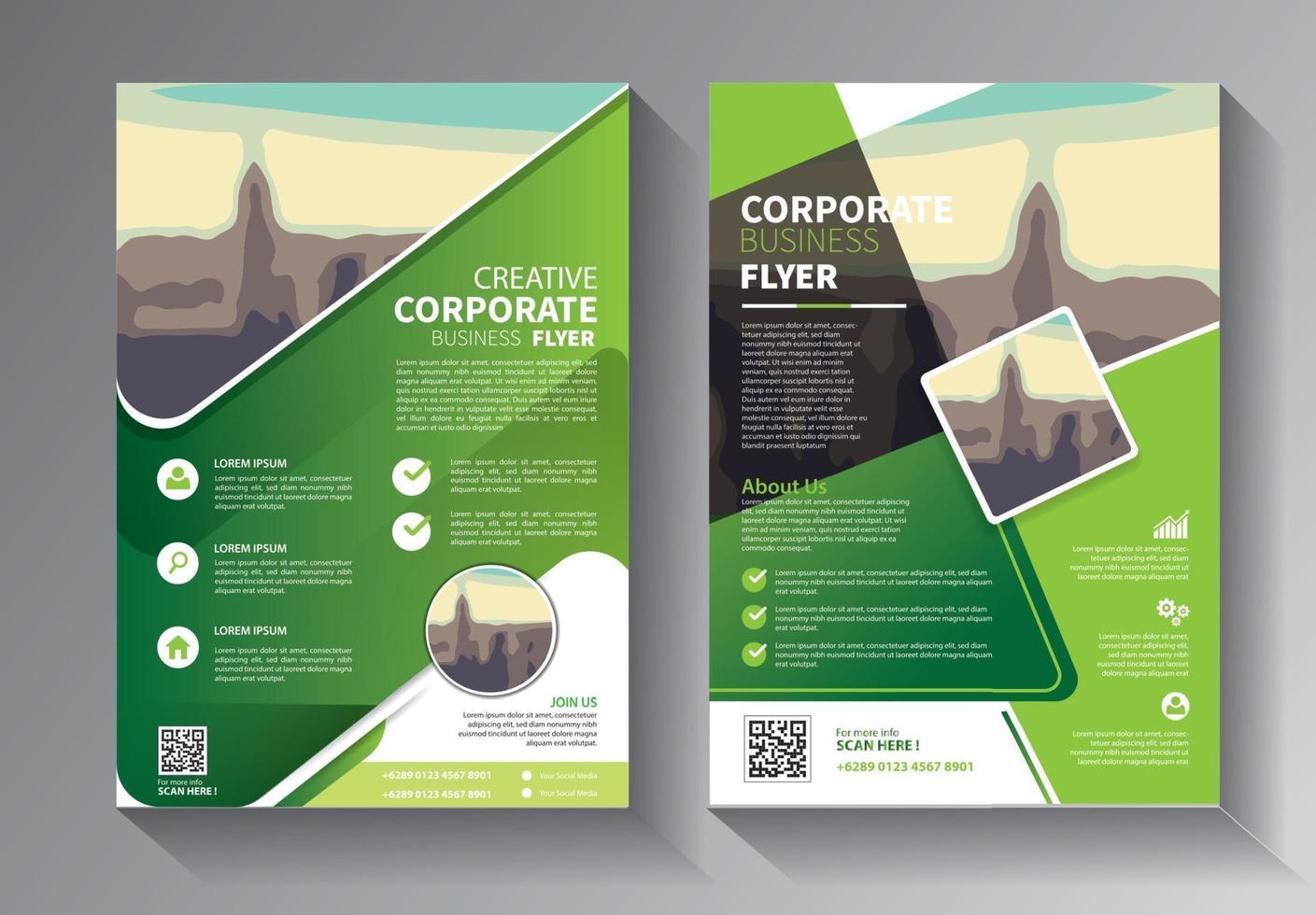 Brochure design, cover modern layout set vector