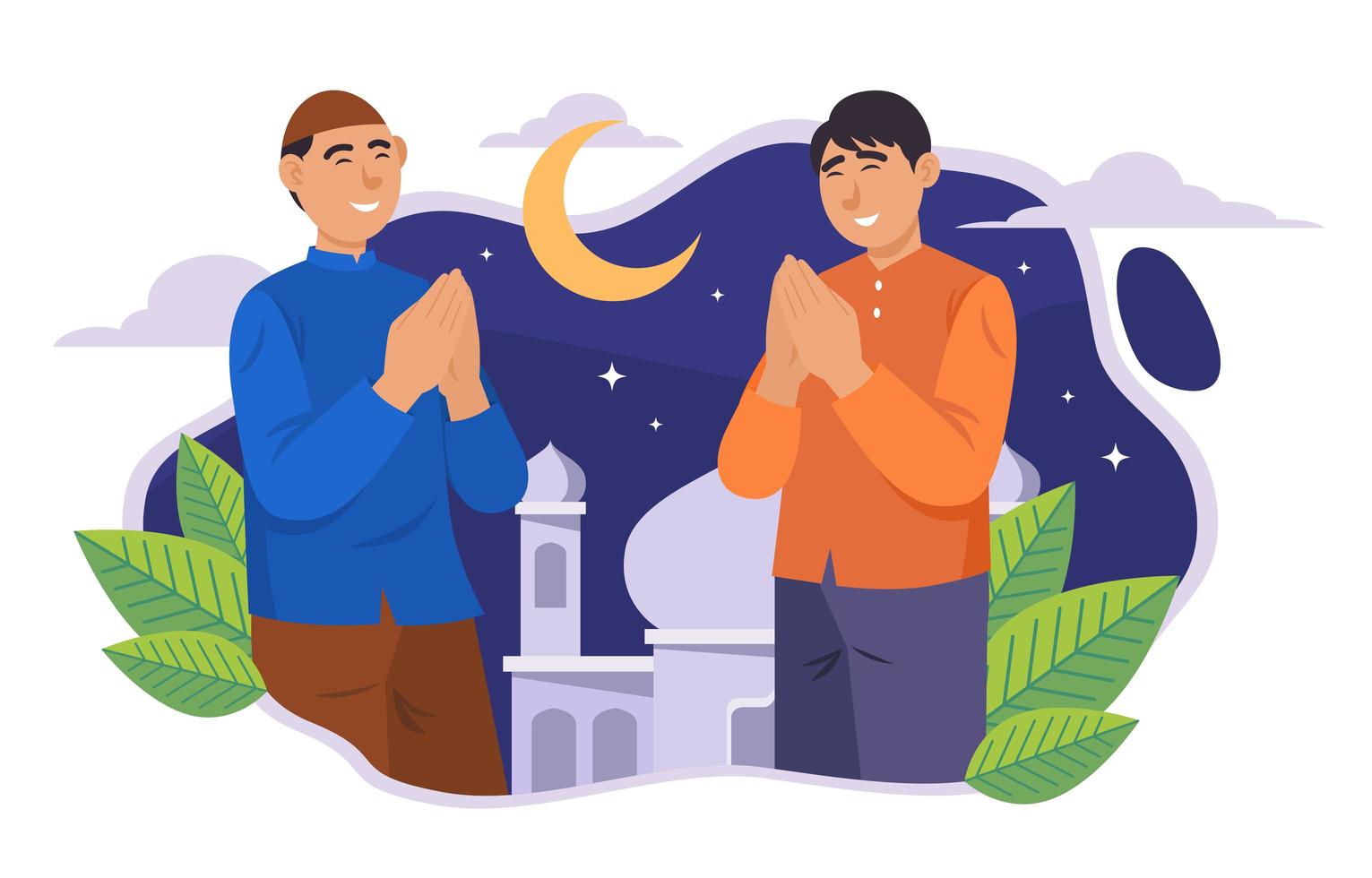 concepto de celebración de eid mubarak vector