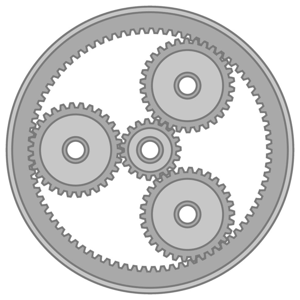 Grey Planetary Gear Icon or Illustration vector