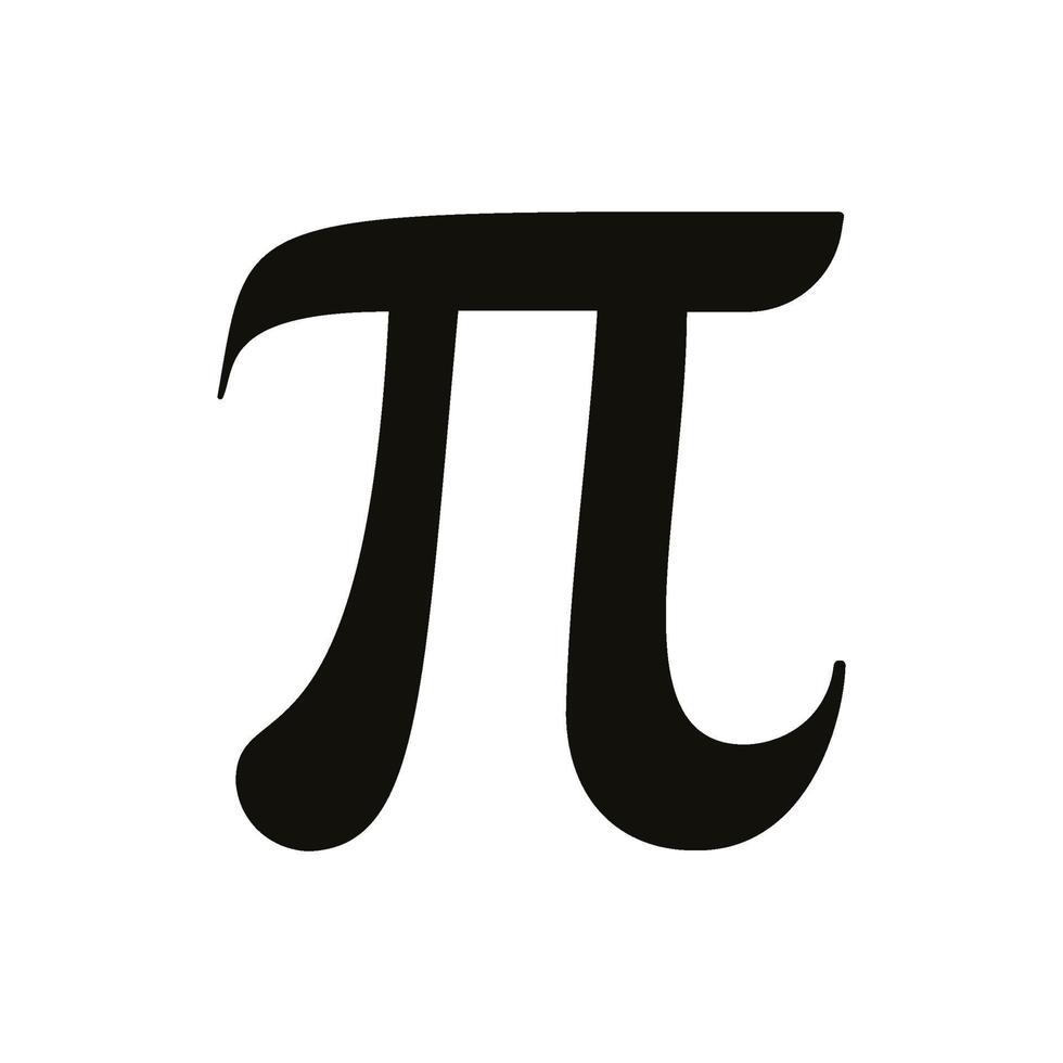 Pi Sign Vector Black Isolated on White Back