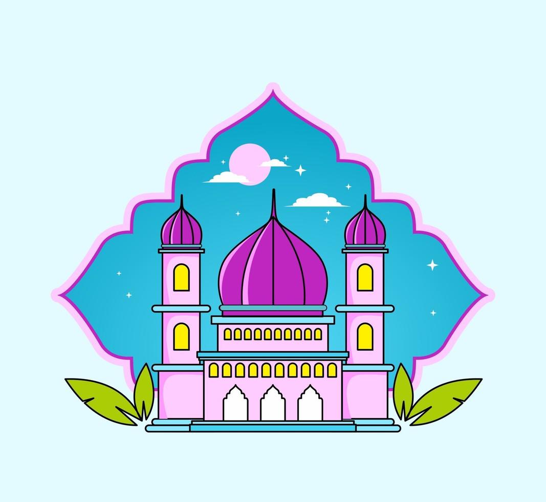 Islamic background with mosque vector