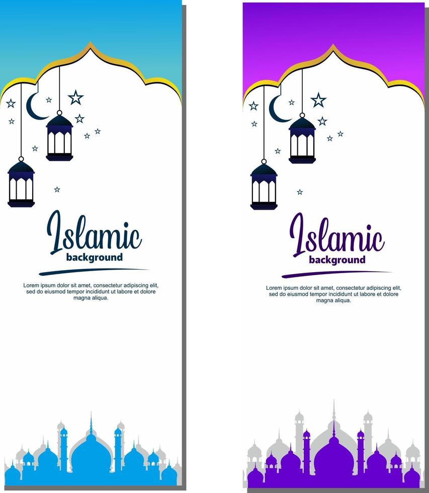 Islamic background with mosque. Islamic banners. vector