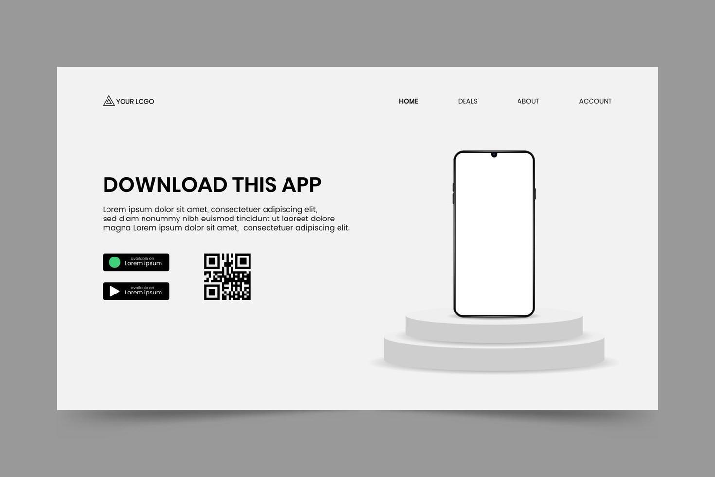 Download this app landing page template vector