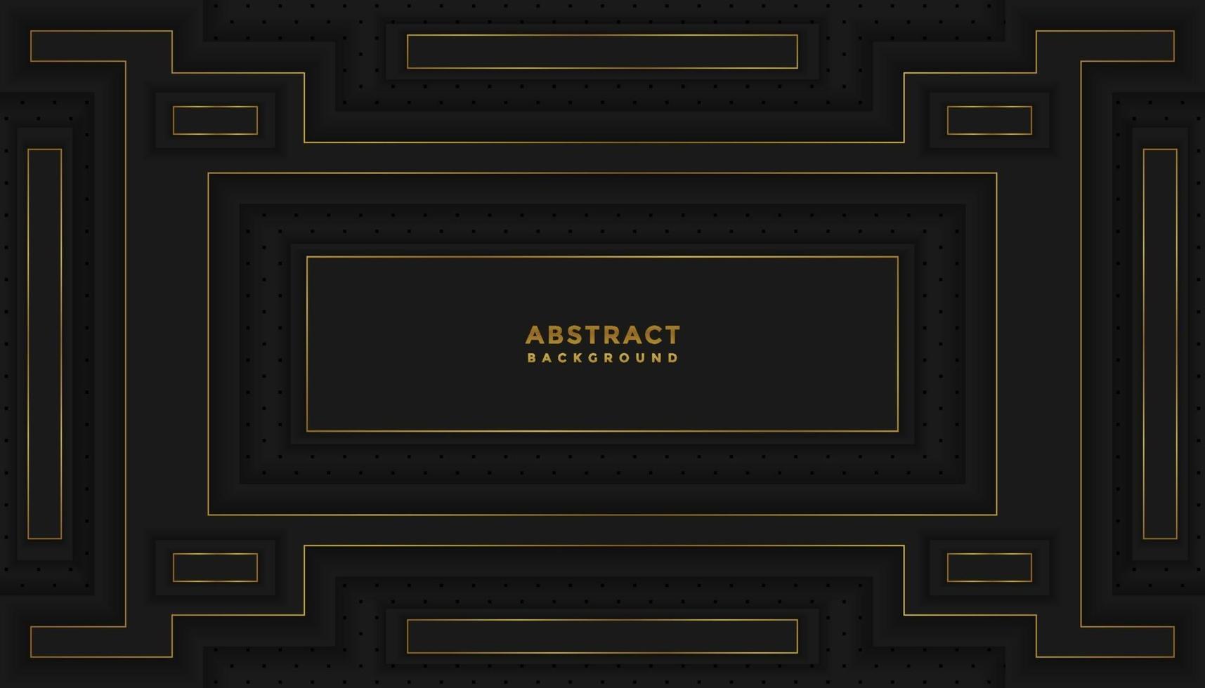 Abstract dark luxury background with golden shapes vector