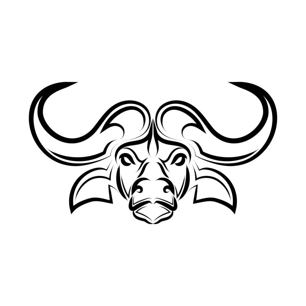 Line art vector of African buffalo head. Suitable for use as decoration or logo.
