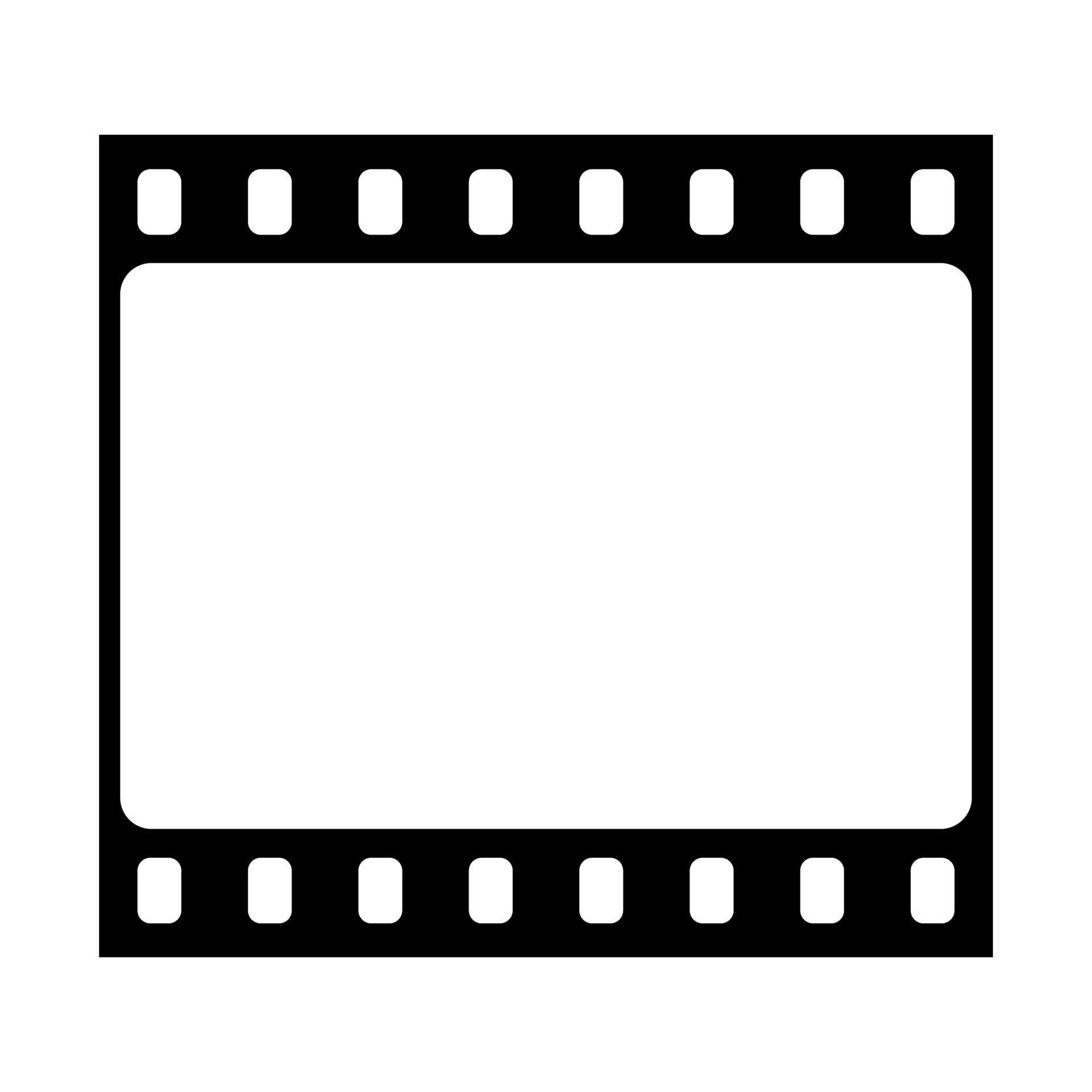 Movie frame vector icon, black and white cimena emblem. 2276846 Vector