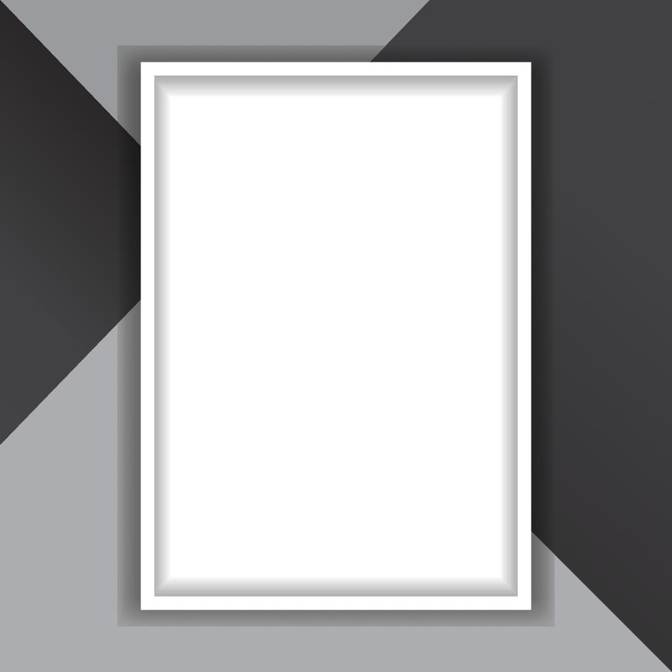 luxury black and white square frame vector