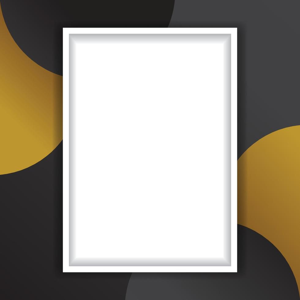 luxury black and gold square frame vector