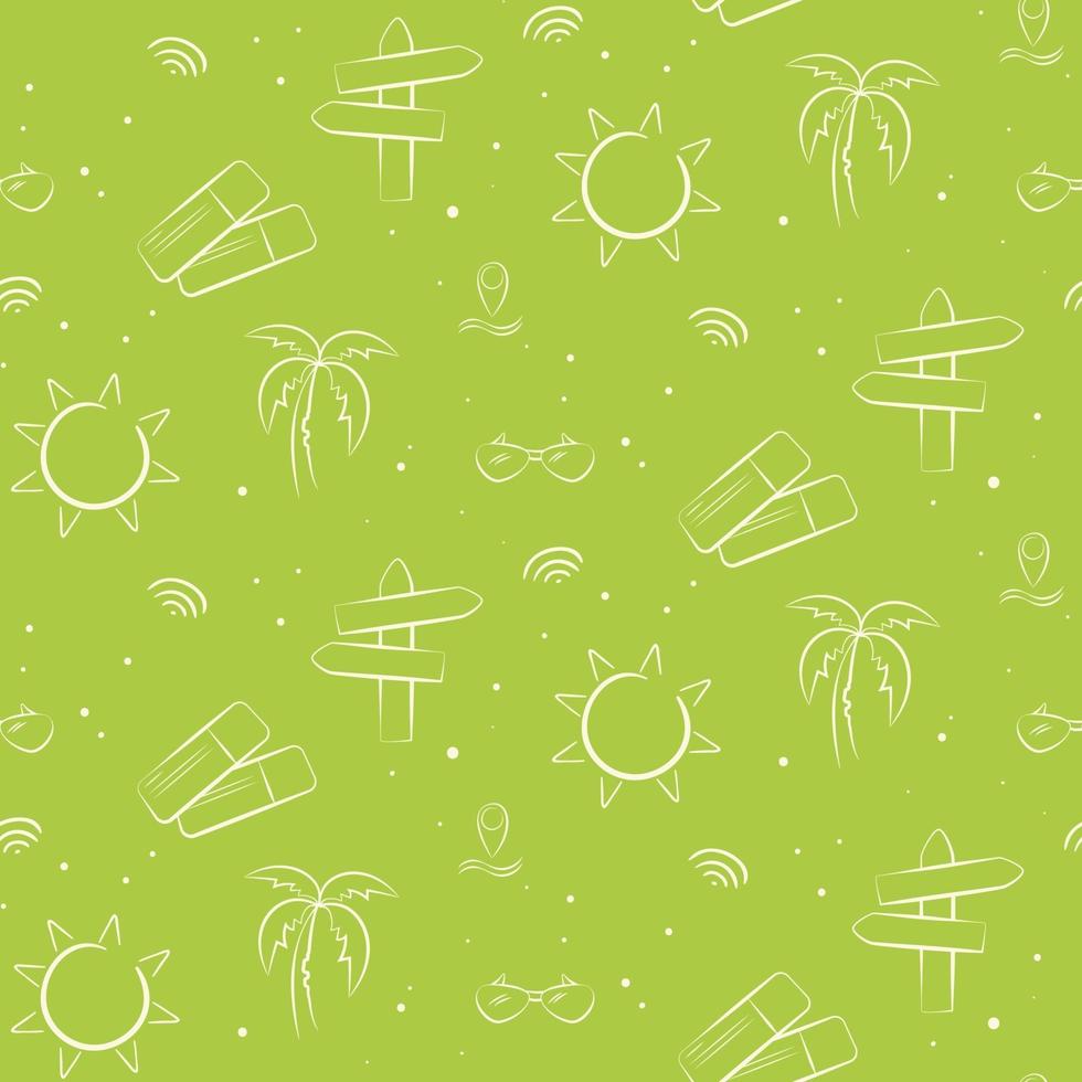 Seamless pattern with suns and palms. vector