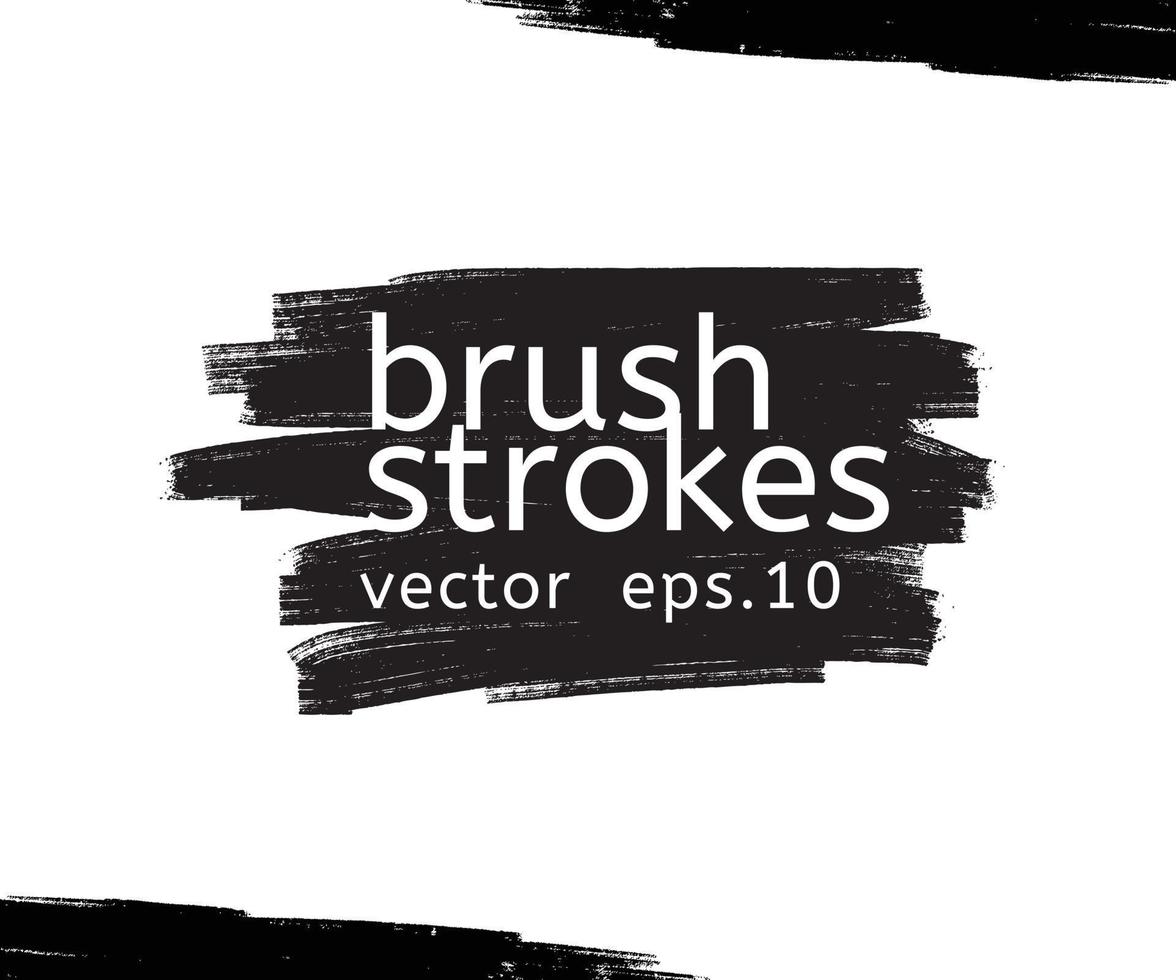 Vector grunge black paint, ink brush stroke, brush. Dirty artistic design element. Abstract black paint ink brush stroke for your design use frame or background for text. set - Vector