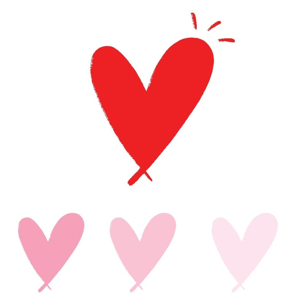 Vector Heart shape frame with brush painting on background - hand drawn design for Valentine's day web icon, symbol, sign, romantic wedding, love card