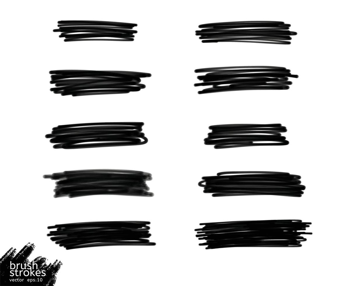 Vector grunge black paint, ink brush stroke, brush. Dirty artistic design element. Abstract black paint ink brush stroke for your design use frame or background for text. set - Vector