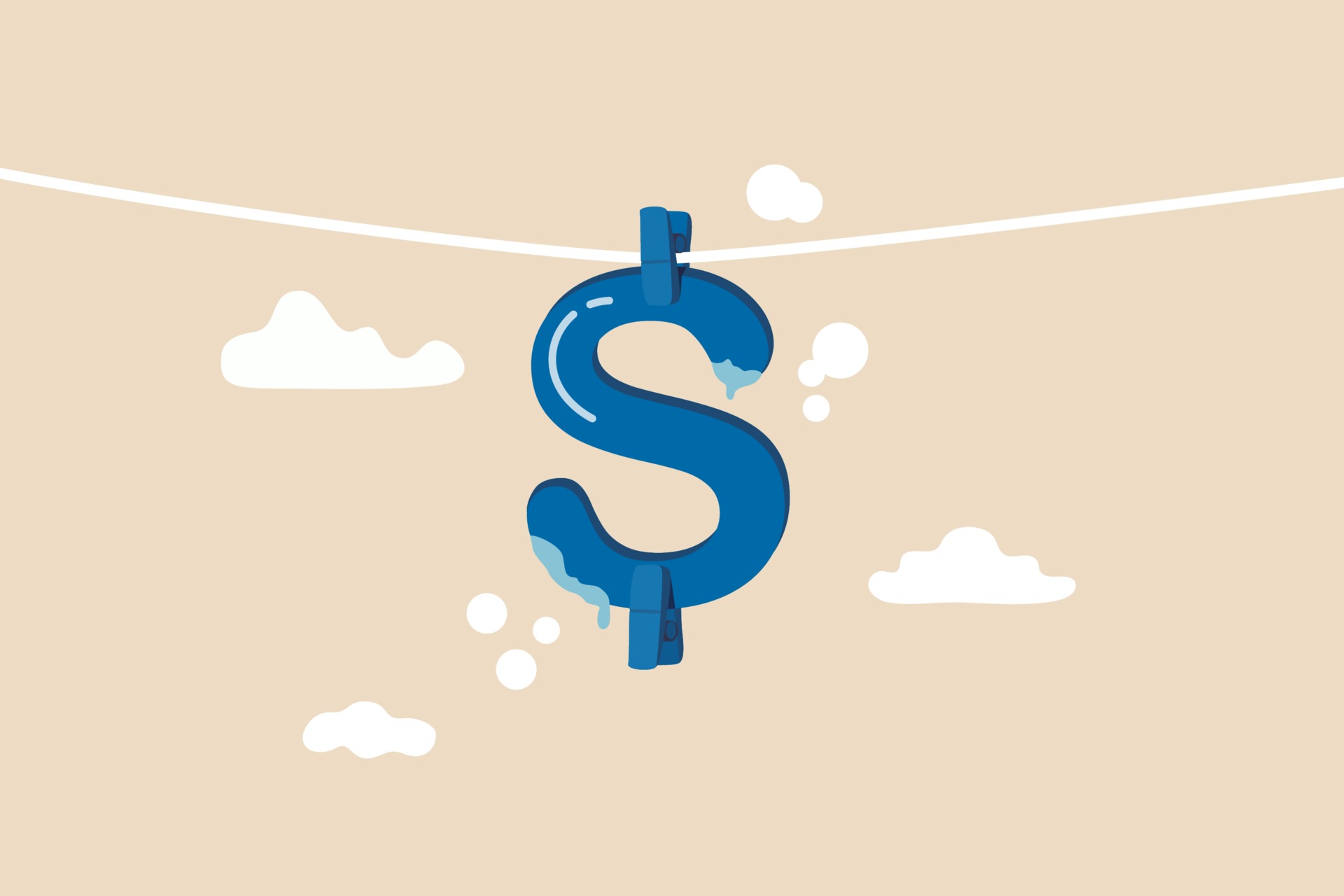 Money laundering and financial crime, cleaning dirty money process, tax cheating or illegal