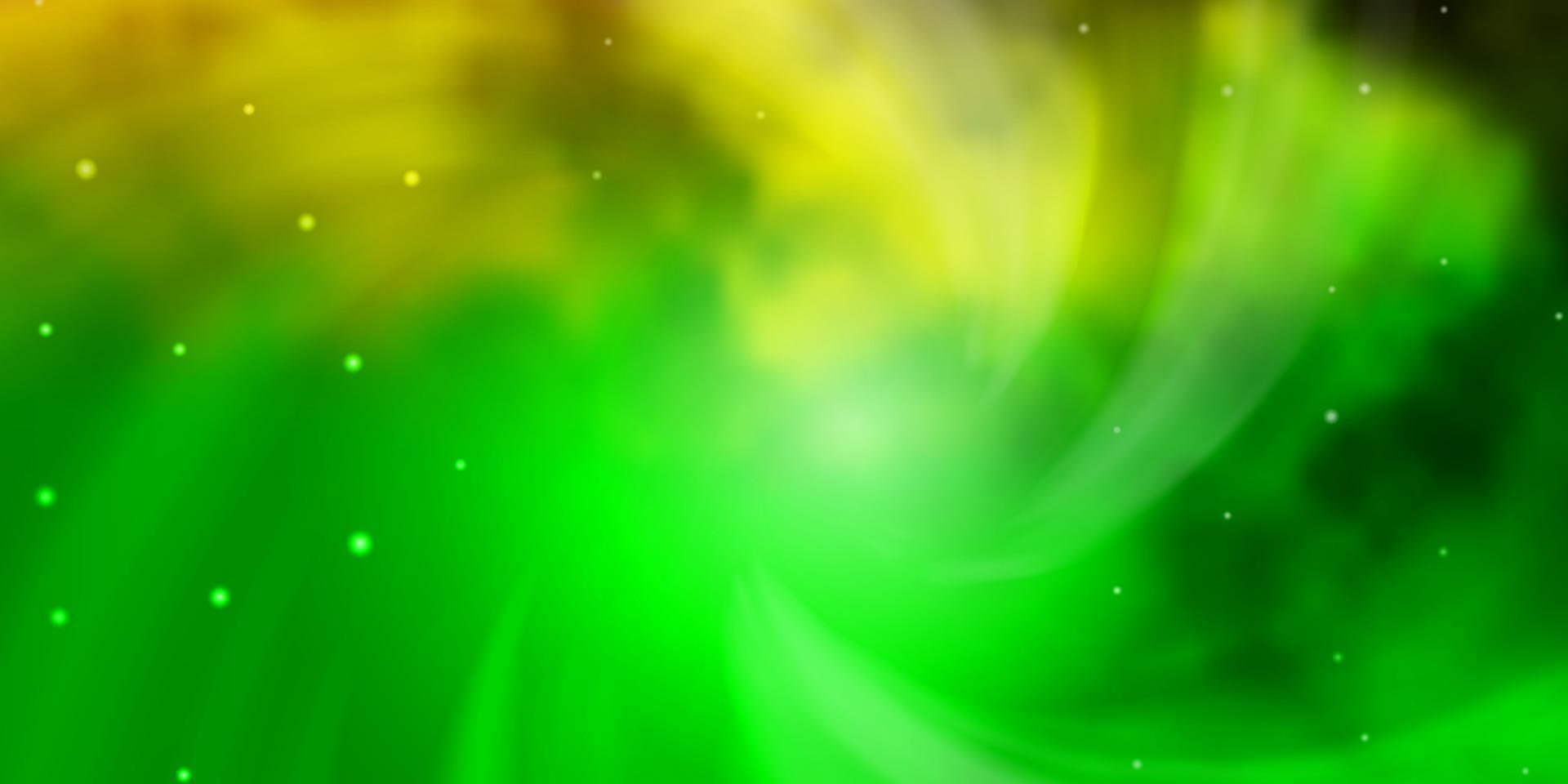 textura de vector verde claro, amarillo con hermosas estrellas.