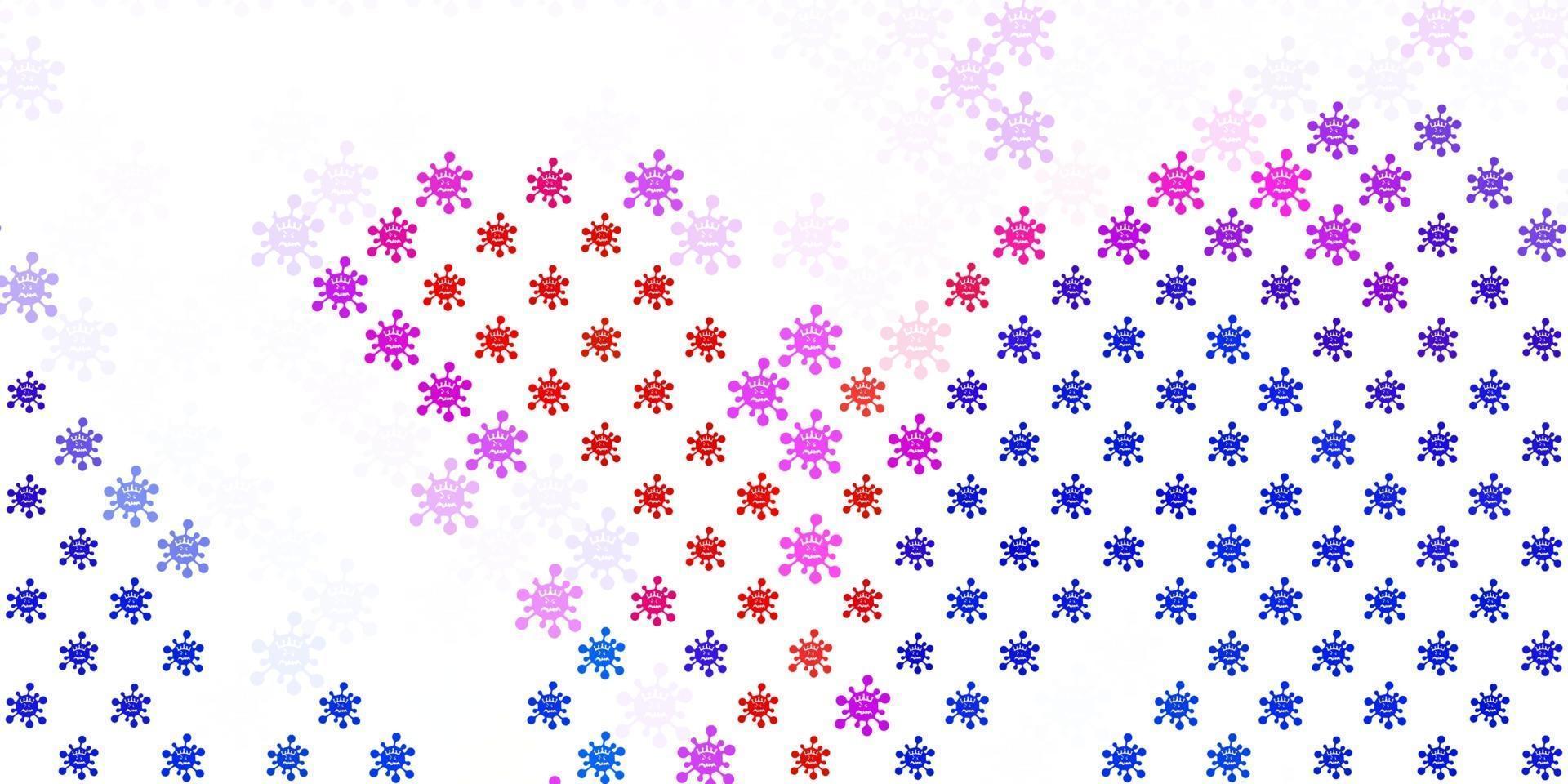 Light Blue, Red vector pattern with coronavirus elements.
