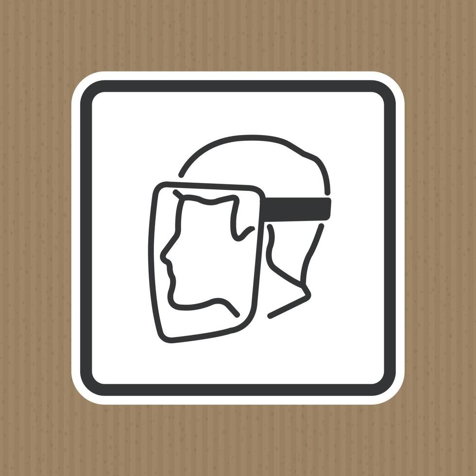 Symbol Face Shield Must Be Worn sign Isolate On White Background,Vector Illustration EPS.10 vector