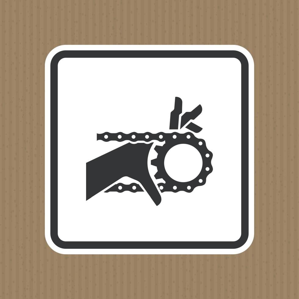 Signo de símbolo de accionamiento de cadena de enredo de mano aislado sobre fondo blanco, ilustración vectorial vector