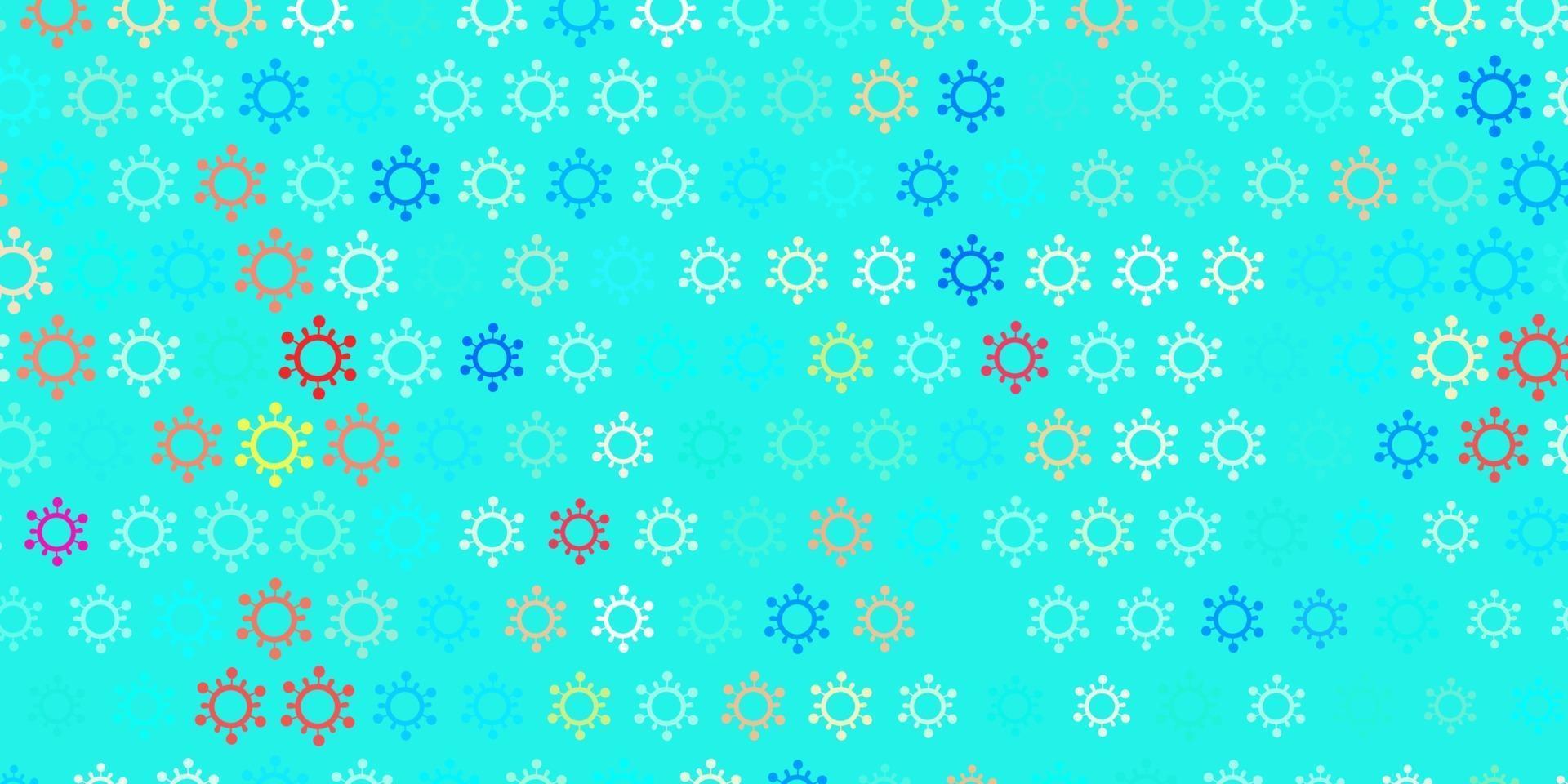 Dark blue, red vector backdrop with virus symbols.