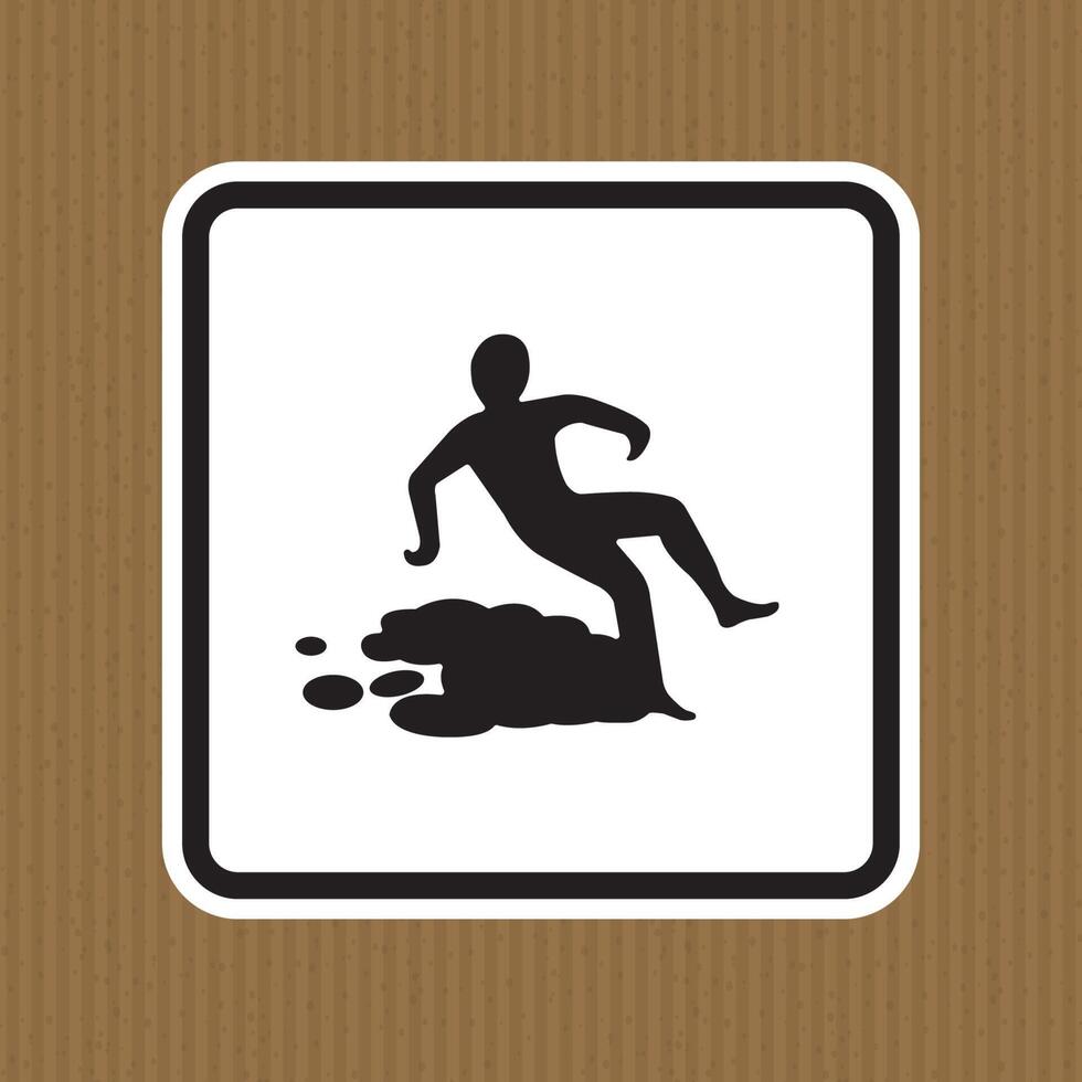 Beware Slippery Surface Symbol Isolate On White Background,Vector Illustration EPS.10 vector