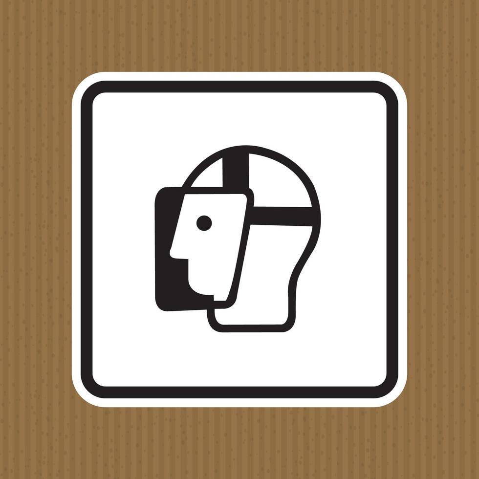 Symbol Face Shield Must Be Worn Sign Isolate On White Background,Vector Illustration EPS.10 vector