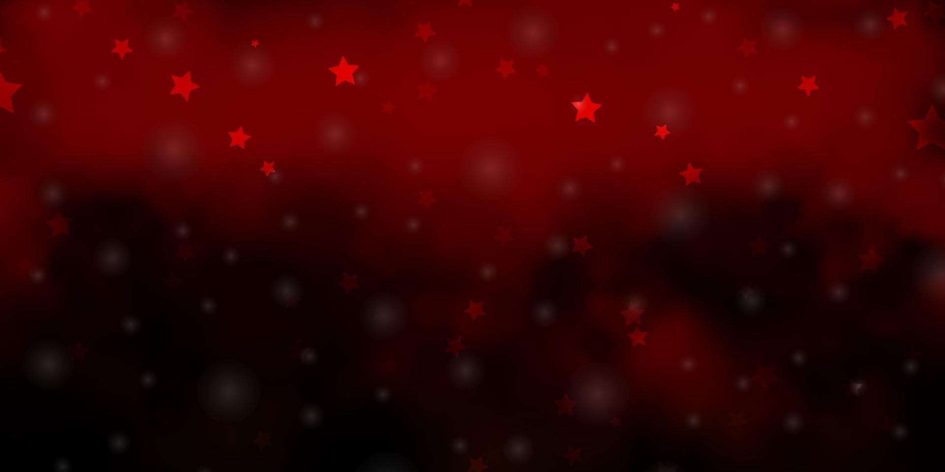 Dark Orange vector template with neon stars.