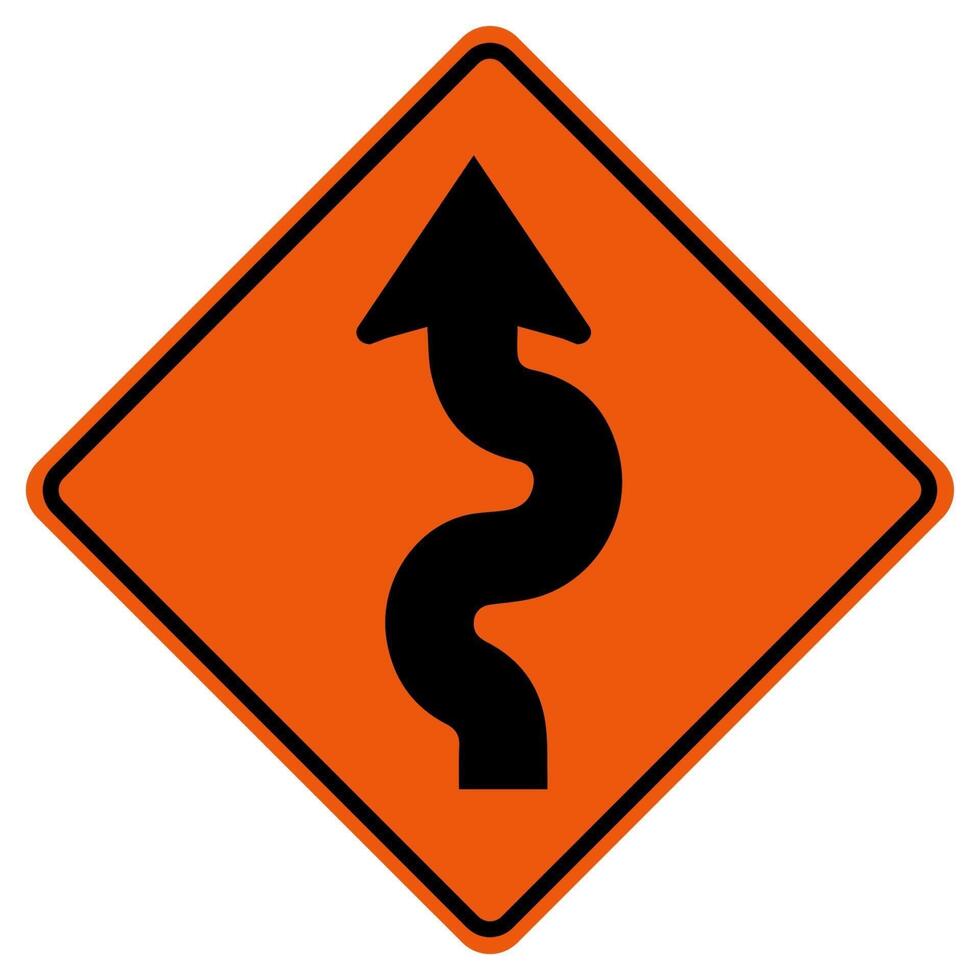 Winding Traffic Road Symbol Sign Isolate on White Background,Vector Illustration vector