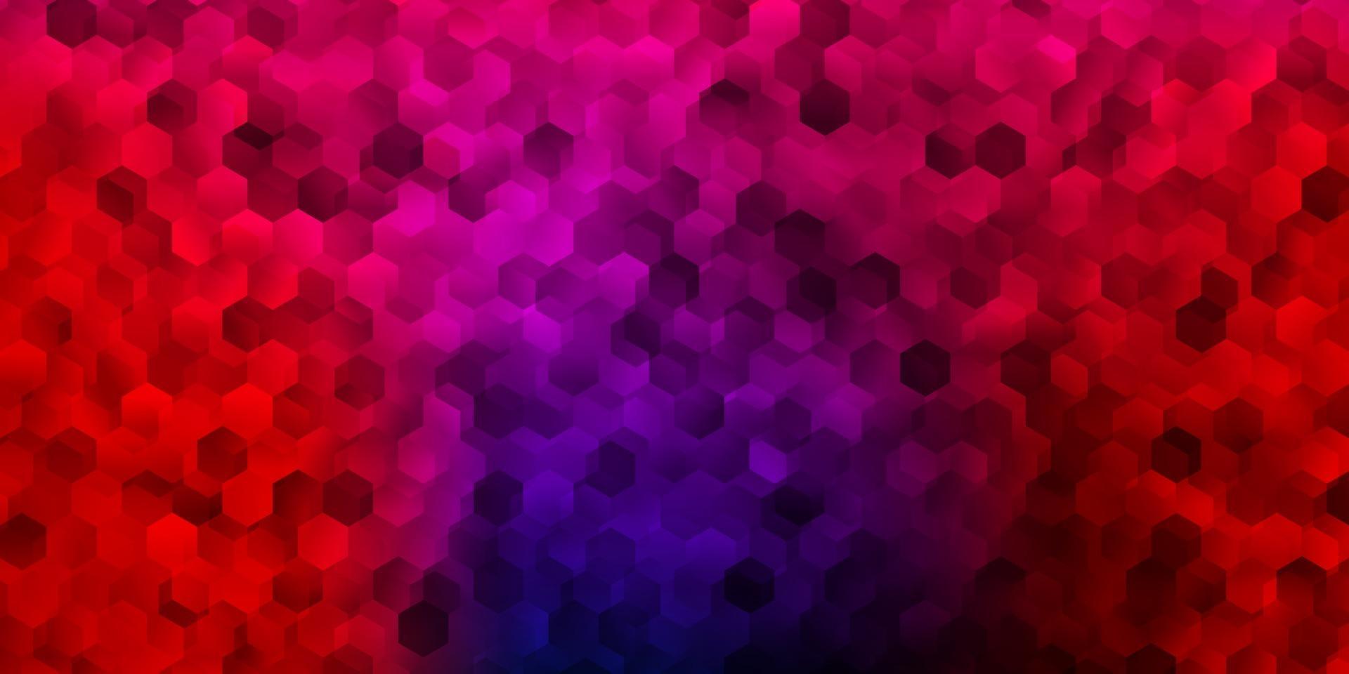 Dark blue, red vector background with hexagonal shapes.