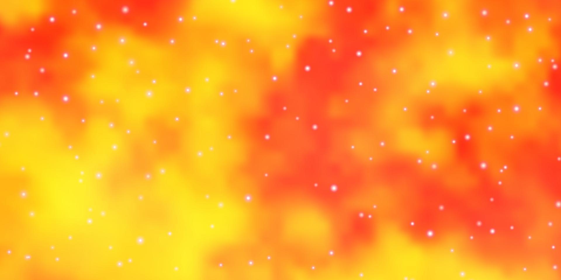 textura de vector naranja claro con hermosas estrellas.