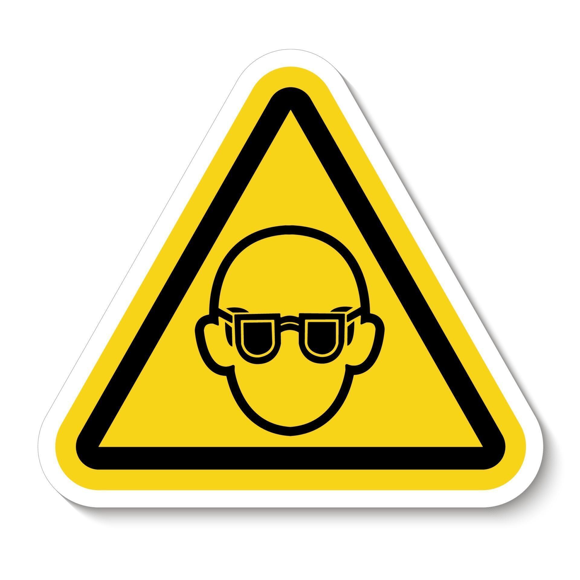 Symbol Wear Safety Glasses Sign Isolate On White Background,Vector