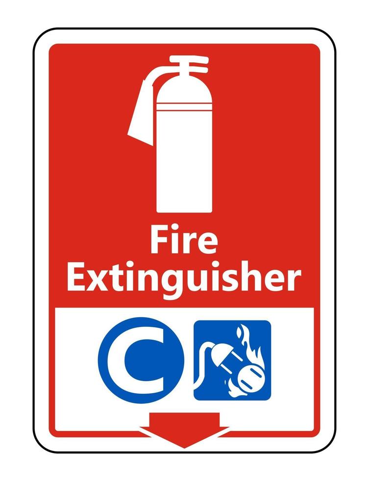 Symbol Fire Extinguisher C Sign on white background vector