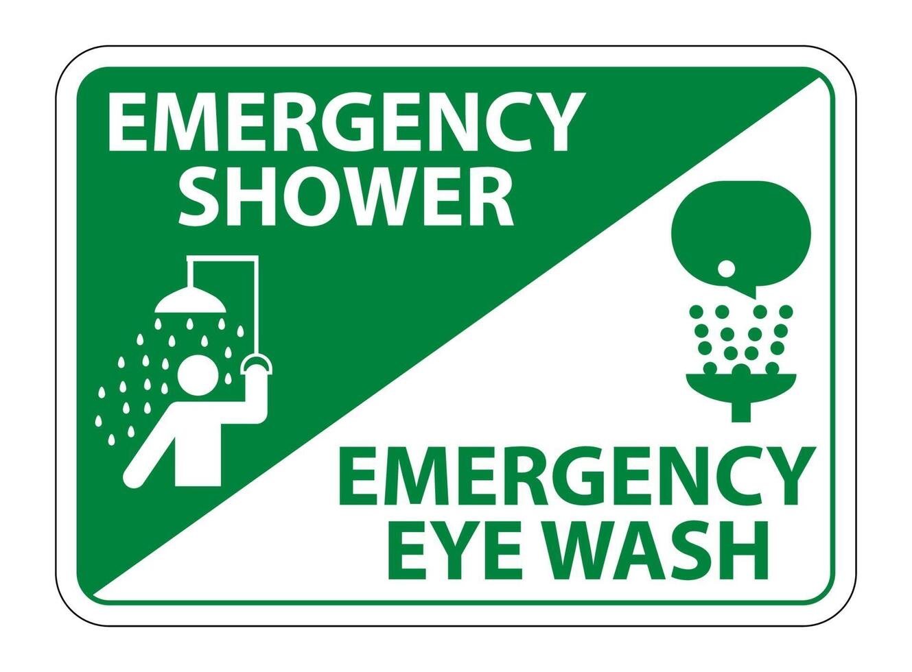 Emergency Shower,Eye Wash Symbol Sign Isolate On White Background,Vector Illustration EPS.10 vector