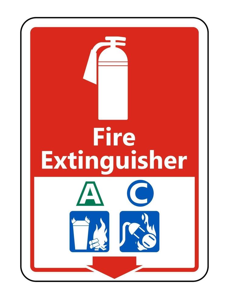 Symbol Fire Extinguisher A C Sign on white background vector