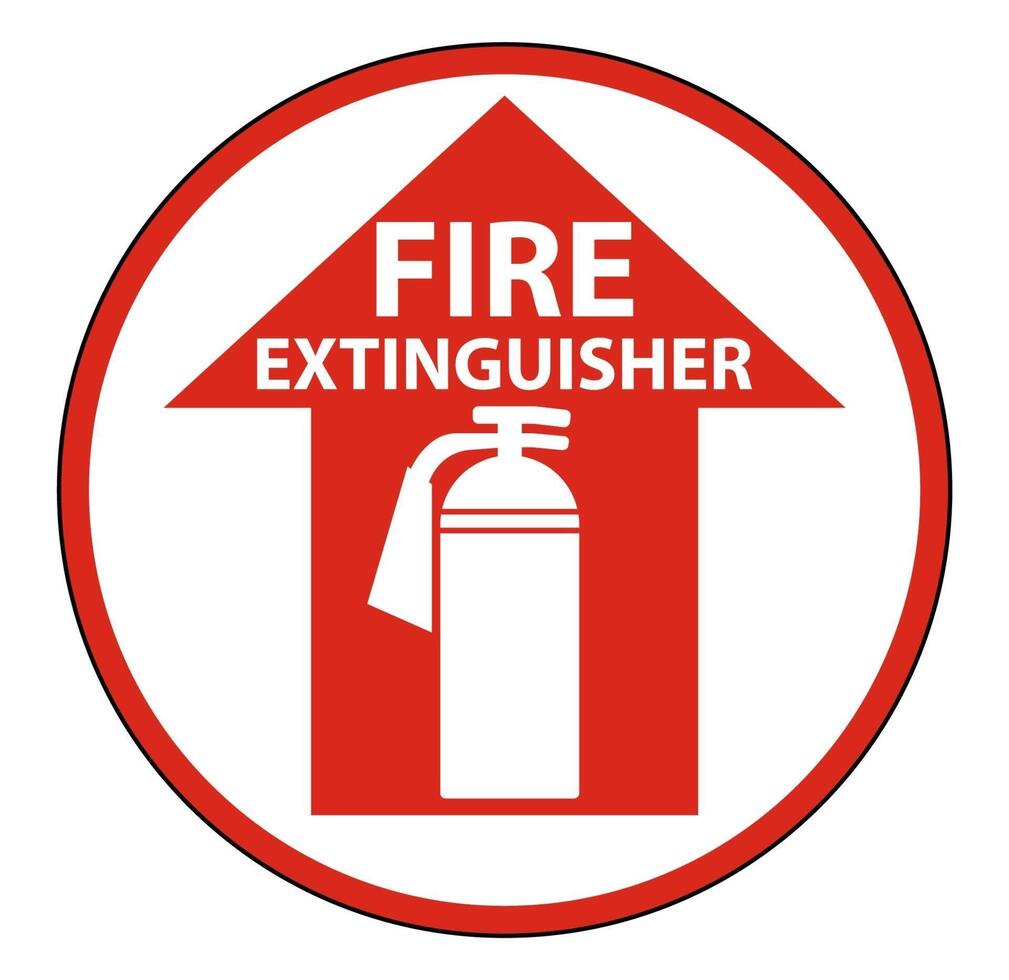 Fire Extinguisher Floor Sign on white background vector