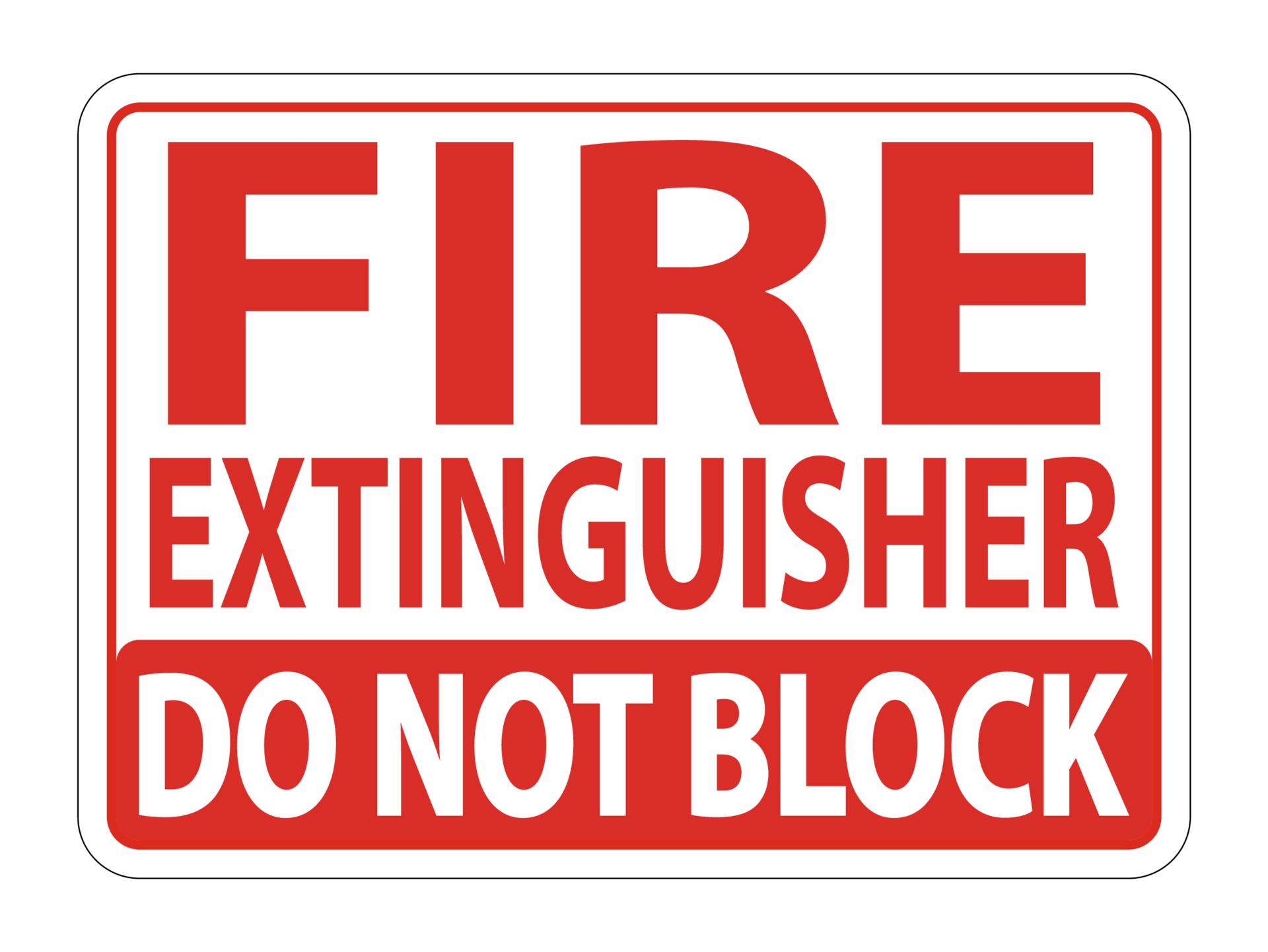 Fire Extinguisher Do Not Block sign on white background 2277796 Vector