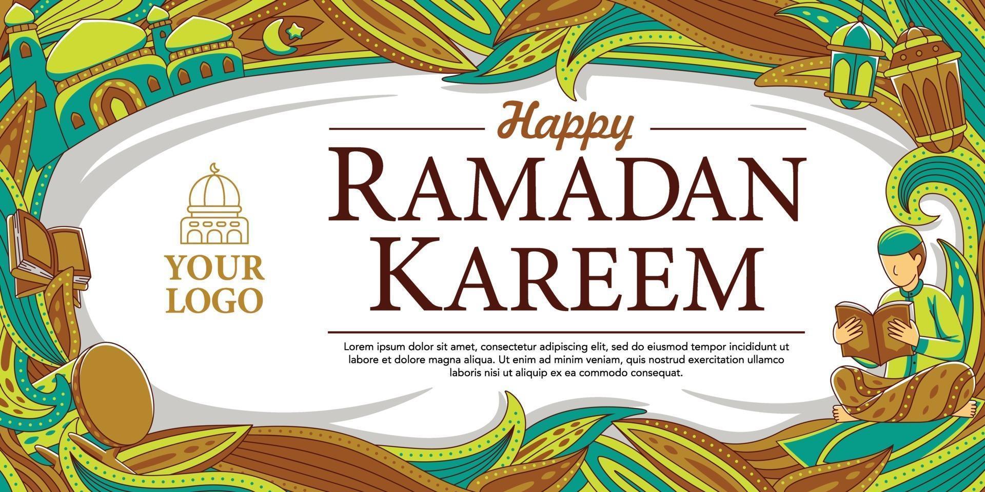 Ramadan Horizontal Banner vector
