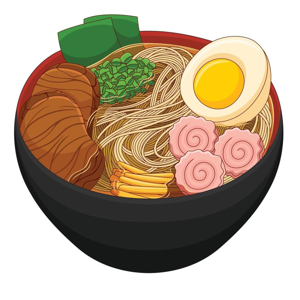 vector de ramen en estilo de diseño plano